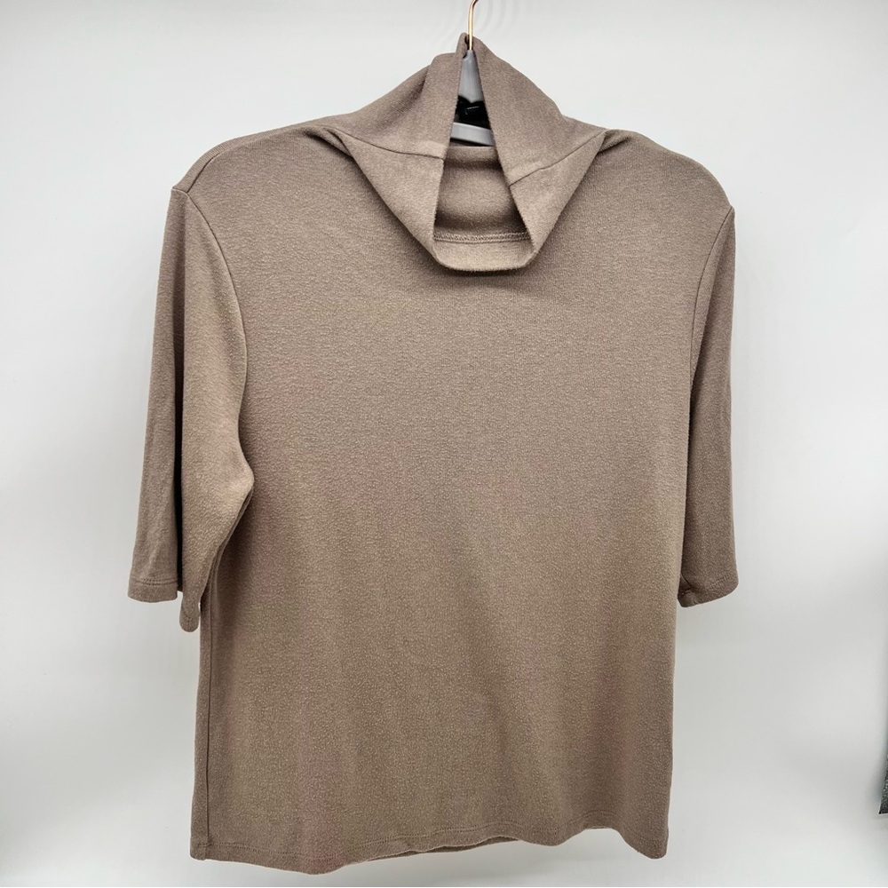 Banana Republic Factory Soft Luxe Taupe Cowl Neck Short-Sleeve Sweater-Size M